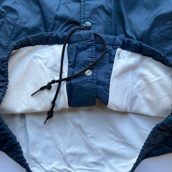 Vintage 80s NCAA Snap Nylon Bomber Jacket Navy Blue Varsity Athletic Coaches S - Picture 6 of 11